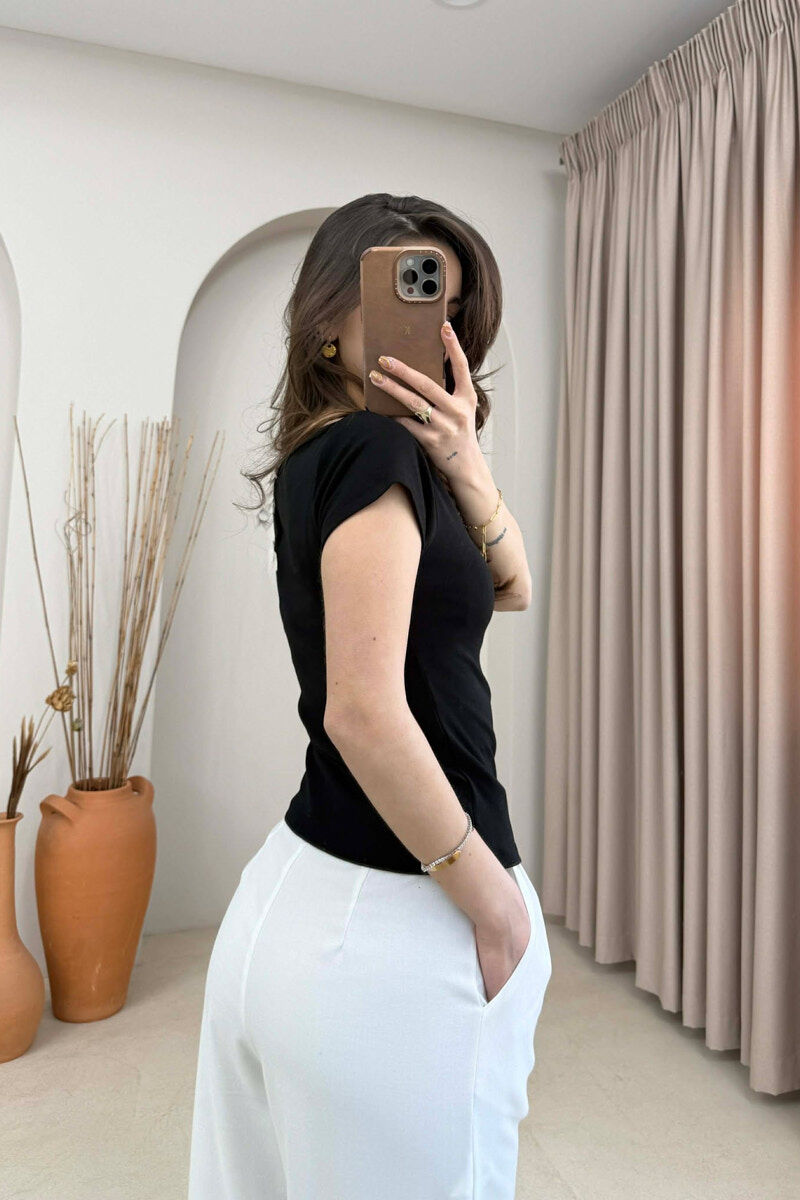 FRONT WRITTINGS WOMAN T-SHIRT BLACK/ E ZEZE - 4