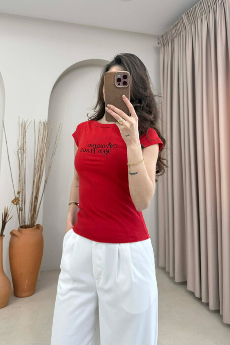 FRONT WRITTINGS WOMAN T-SHIRT RED/E KUQE 