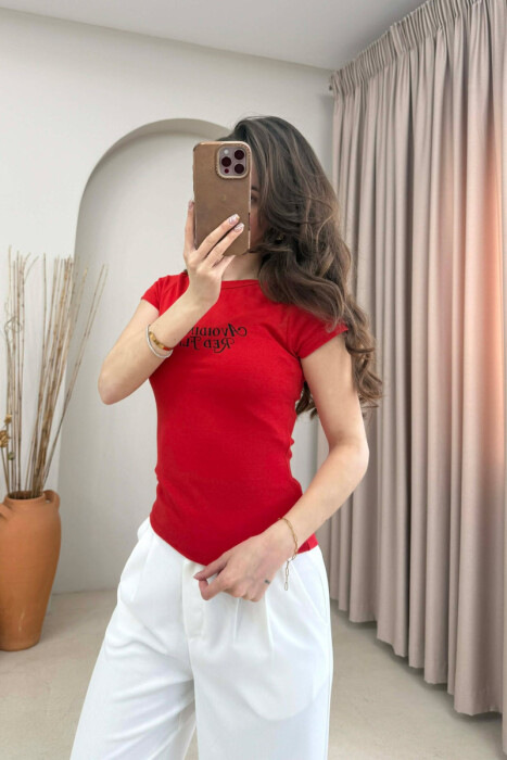 FRONT WRITTINGS WOMAN T-SHIRT RED/E KUQE - 2