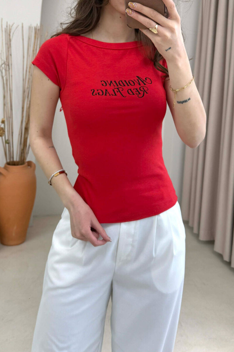 FRONT WRITTINGS WOMAN T-SHIRT RED/E KUQE - 3