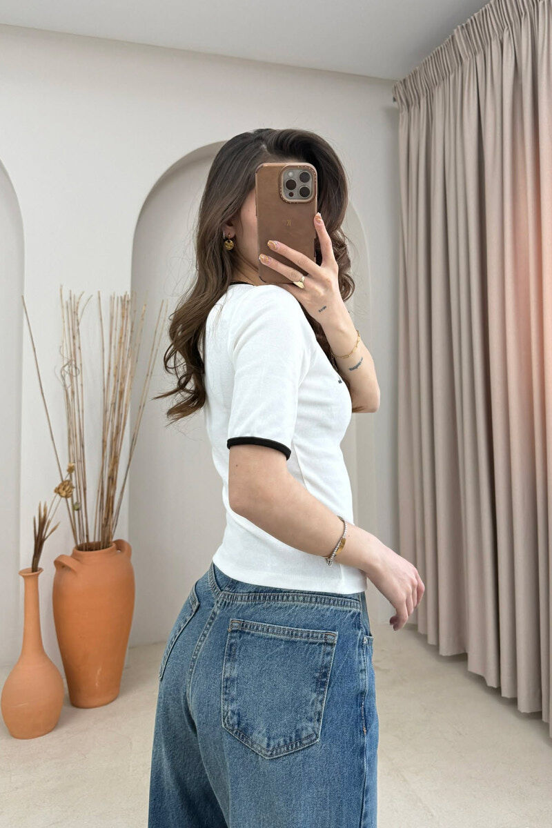 FRONT WRITTINGS WOMAN T-SHIRT WHITE-E BARDHE - 4