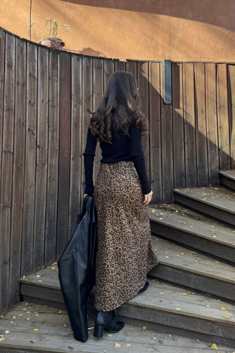 FUND I GJATË ME BEL ELASTIK PËR FEMRA ME DIZAJN LEOPARD - 3