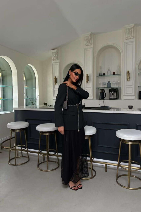 FUND I GJATË SATENI PËR FEMRA NË NGJYRËN E ZEZË - 2