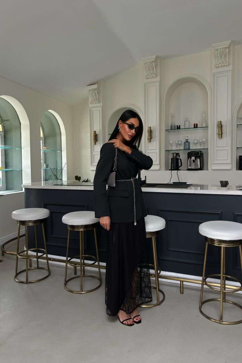 FUND I GJATË SATENI PËR FEMRA NË NGJYRËN E ZEZË - 2