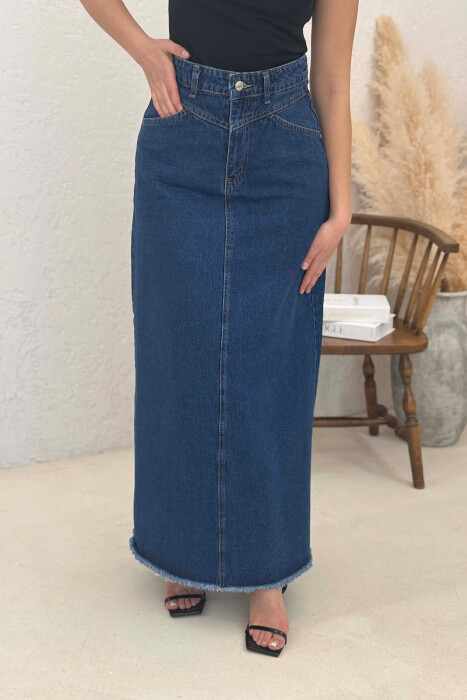 FUND I GJATË XHINS PËR FEMRA NË NGJYRËN BLU E ERRËT - 4