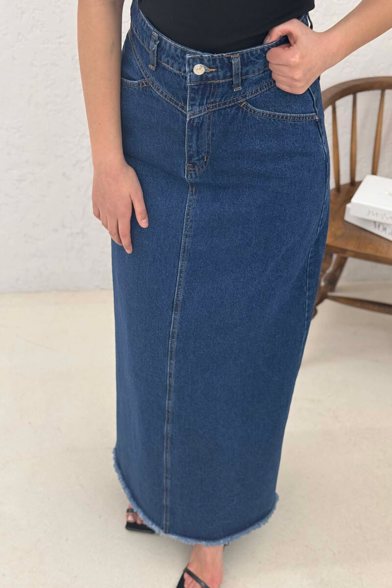 FUND I GJATË XHINS PËR FEMRA NË NGJYRËN BLU E ERRËT - 5