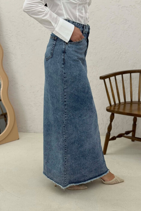 FUND I GJATË XHINS PËR FEMRA NË NGJYRËN BLU - 5