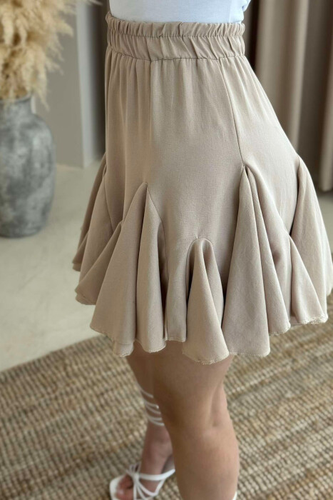 FUND NJË NGJYRËSH I SHKURTËR PËR FEMRA NË NGJYRËN BEZHË - 4