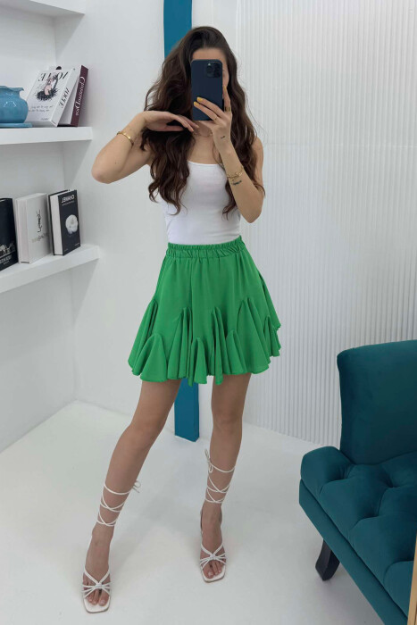 FUND NJË NGJYRËSH I SHKURTËR PËR FEMRA NË NGJYRËN JESHILE E ZBARDHUR - 2