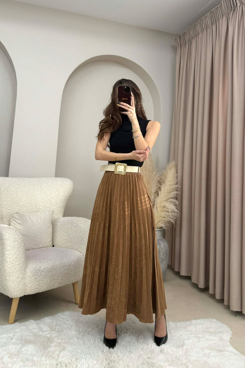 FUND KAMOSHI NJE NGJYRESH ME DETAJIN E RRIPIT PER FEMRA NE NGJYRE KAFE - 9