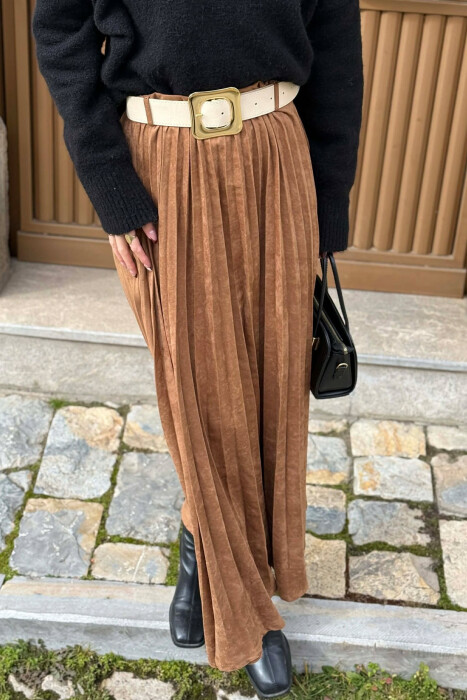 FUND KAMOSHI NJE NGJYRESH ME DETAJIN E RRIPIT PER FEMRA NE NGJYRE KAFE - 3