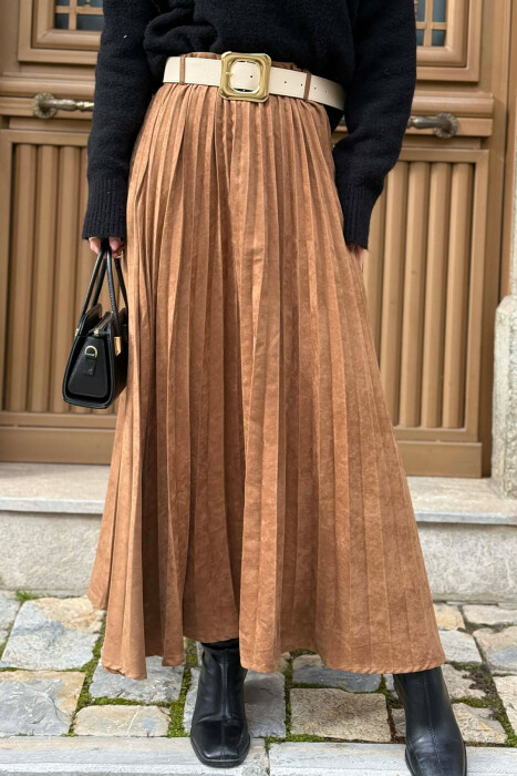 FUND KAMOSHI NJE NGJYRESH ME DETAJIN E RRIPIT PER FEMRA NE NGJYRE KAFE - 5