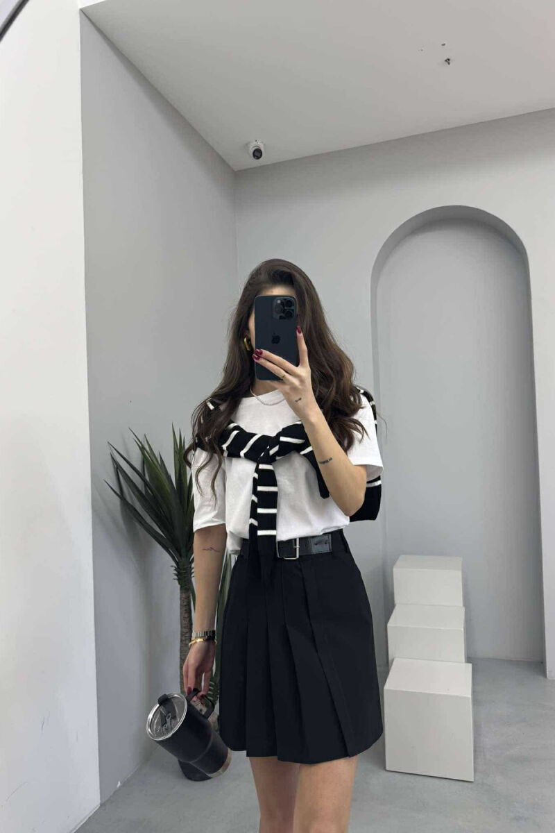 FUND NJË NGJYRËSH ME RRIP PËR FEMRA NË NGJYRËN E ZEZË - 3