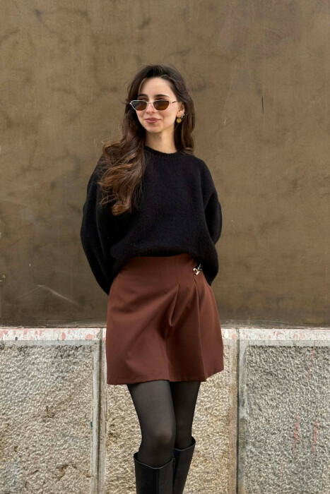 FUND PANTALLONE I THJESHTE ME DETAJE ZINXHIRASH PER FEMRA NE NGJYRE KAFE - 7