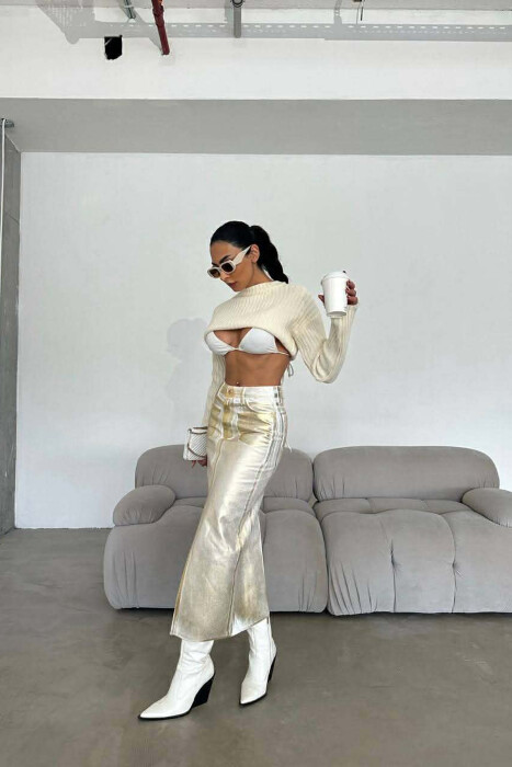 FUND XHINS ME SHKELQIM PER FEMRA NE NGJYRE GOLD - 3