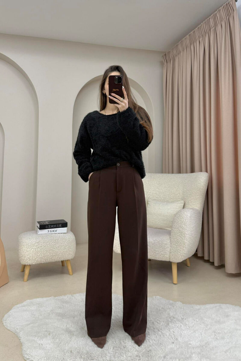 FUR DETAILED SOFT WOMAN SWEATER BLACK/ E ZEZE - 2