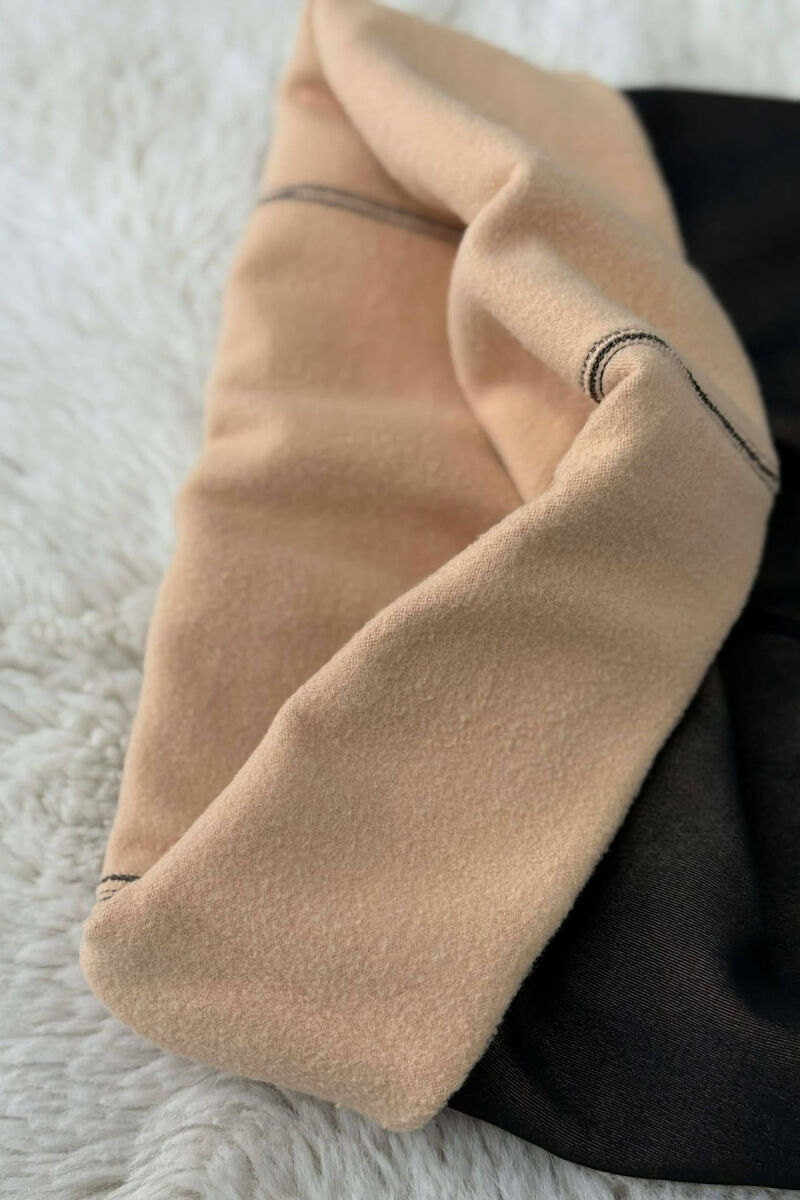 FUR LINED WOMEN LEGGINGS DARK BROWN/KAE - 6