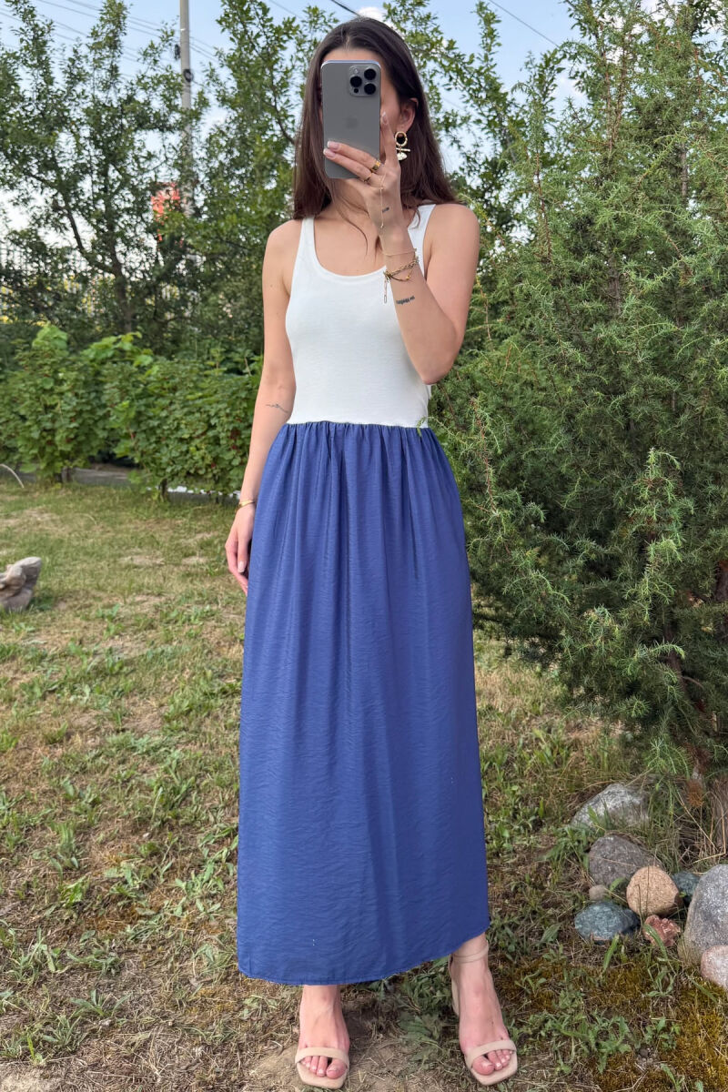 FUSTAN DY NGJYRËSH PËR FEMRA NË NGJYRËN E BARDHË+BLU - 5