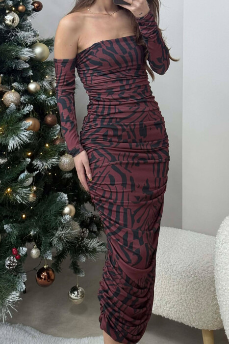 FUSTAN I GJATË DY NGJYRËSH PËR FEMRA NË NGJYRËN VISHNJË - 4