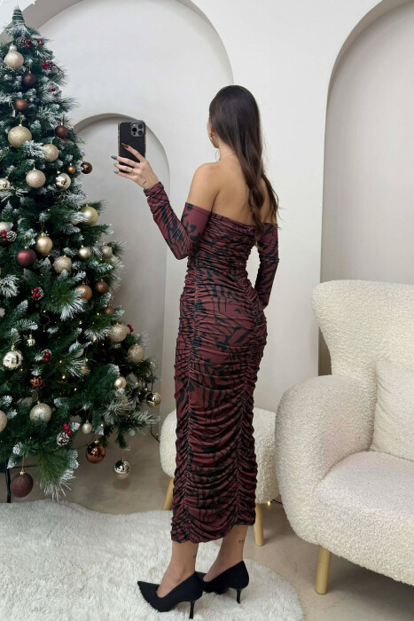 FUSTAN I GJATË DY NGJYRËSH PËR FEMRA NË NGJYRËN VISHNJË - 3