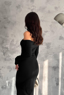 FUSTAN I GJATË ME DETAJIN E JAKËS VARKË PËR FEMRA NË NGJYRËN E ZEZË - 2