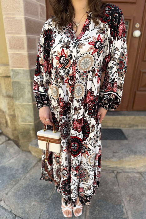 FUSTAN I GJATË ME DIZAJNE TË NDRYSHME PËR FEMRA NË NGJYRËN E KUQE - 5