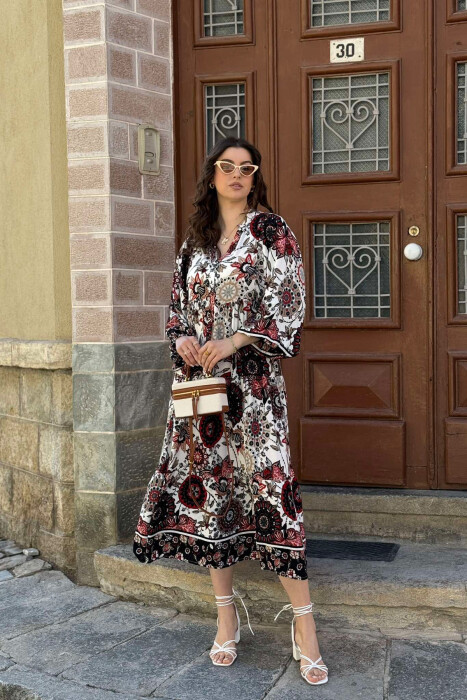 FUSTAN I GJATË ME DIZAJNE TË NDRYSHME PËR FEMRA NË NGJYRËN E KUQE - 6