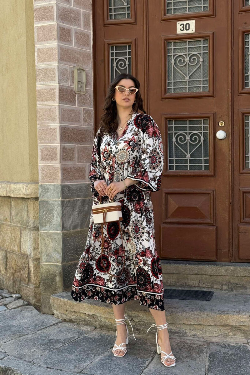 FUSTAN I GJATË ME DIZAJNE TË NDRYSHME PËR FEMRA NË NGJYRËN E KUQE - 6