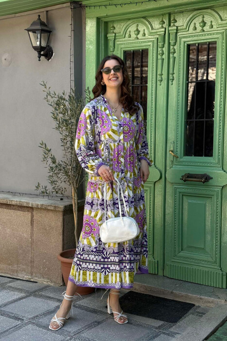 FUSTAN I GJATË ME DIZAJNE TË NDRYSHME PËR FEMRA NË NGJYRËN LEJLA - 5