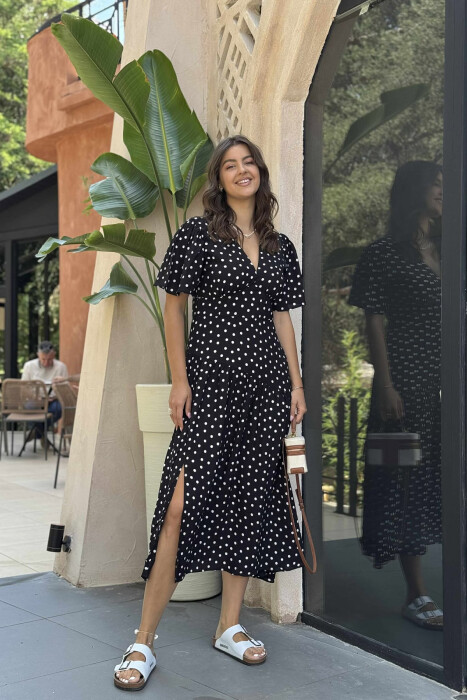 FUSTAN I GJATË ME PIKA PËR FEMRA NË NGJYRËN BLU - 3