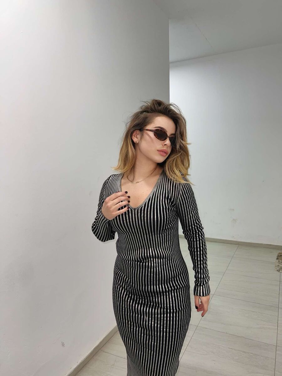 FUSTAN I GJATË ME SHKËLQIM PËR FEMRA NË NGJYRËN ARGJEND - 5