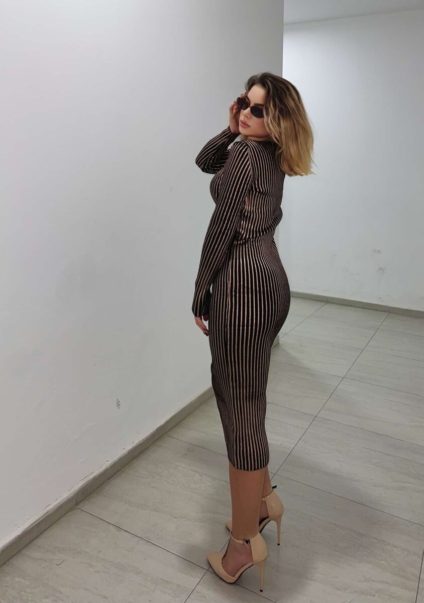 FUSTAN I GJATË ME SHKËLQIM PËR FEMRA NË NGJYRË BRONX - 4