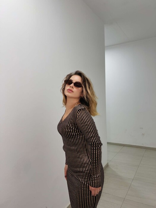 FUSTAN I GJATË ME SHKËLQIM PËR FEMRA NË NGJYRË BRONX - 6