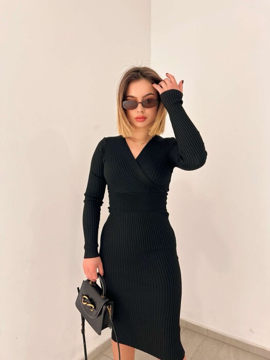 FUSTAN I GJATË NJË NGJYRËSH PËR FEMRA NË NGJYRËN E ZEZË - 3