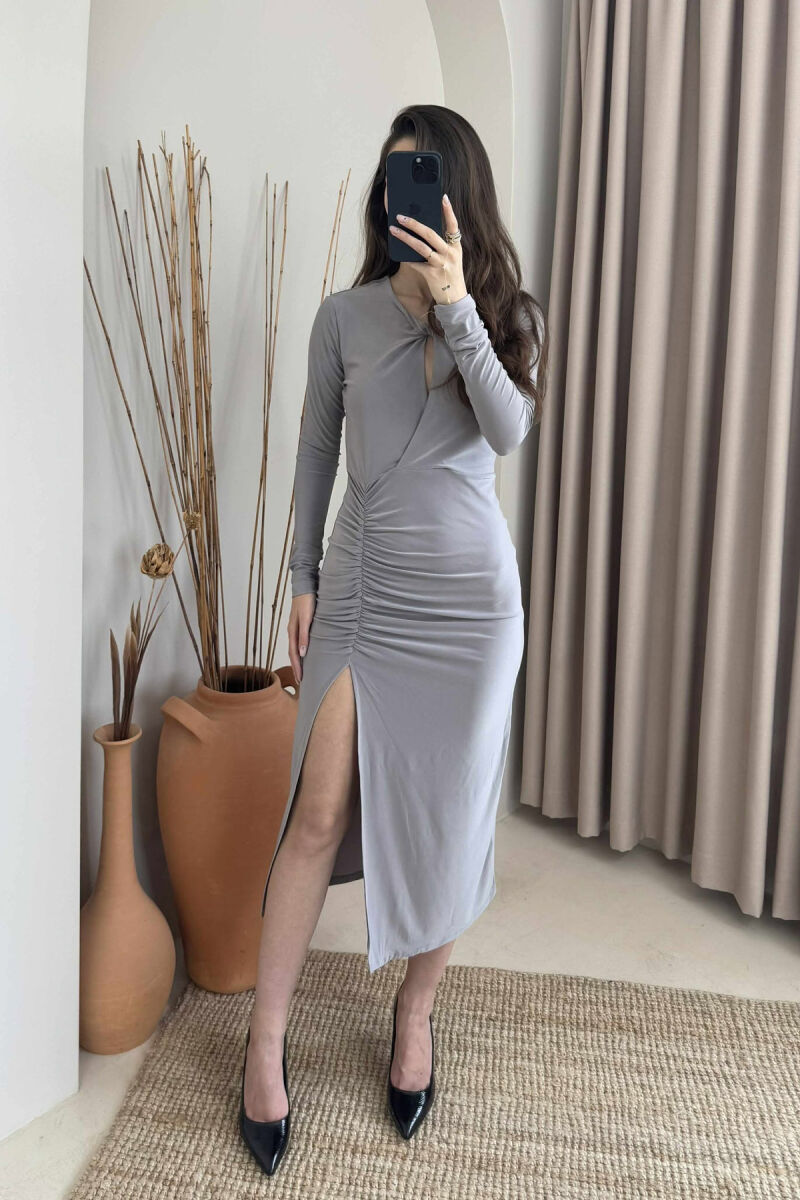 FUSTAN I GJATË NJË NGJYRËSH PËR FEMRA NË NGJYRËN GRI - 2