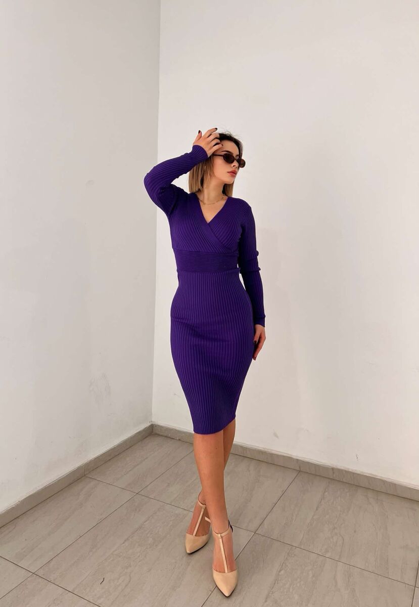 FUSTAN I GJATË NJË NGJYRËSH PËR FEMRA NË NGJYRËN LEJLA - 3