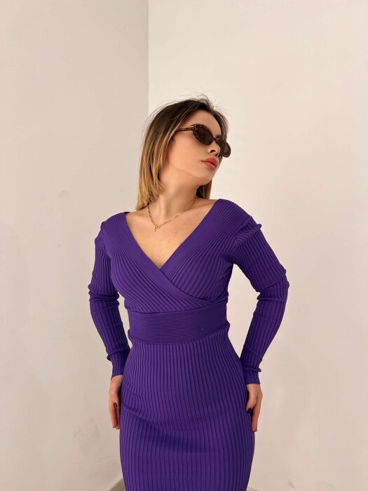 FUSTAN I GJATË NJË NGJYRËSH PËR FEMRA NË NGJYRËN LEJLA - 8