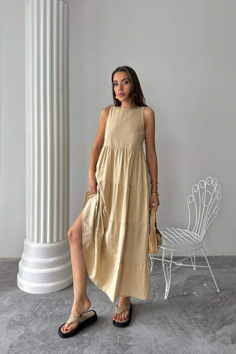 FUSTAN I GJATE PA MENGE NJE NGJYRESH PER FEMRA NE NGJYRE BEZHE - 3