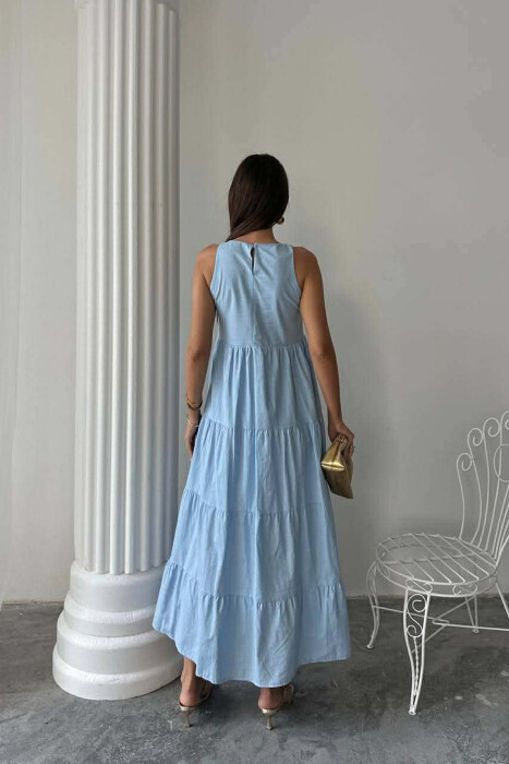 FUSTAN I GJATE PA MENGE NJE NGJYRESH PER FEMRA NE NGJYRE BLU TE ZBARDHUR - 2