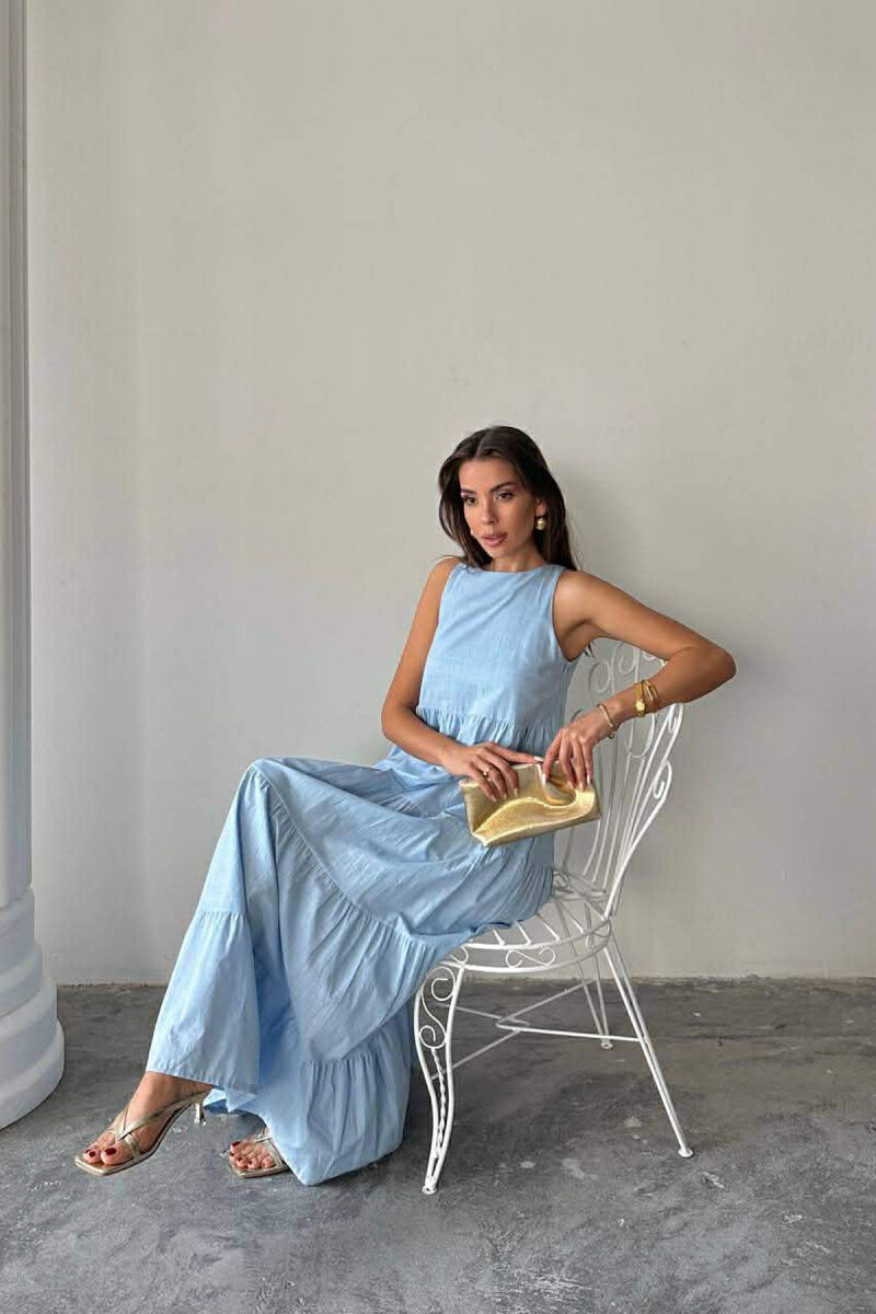 FUSTAN I GJATE PA MENGE NJE NGJYRESH PER FEMRA NE NGJYRE BLU TE ZBARDHUR - 3