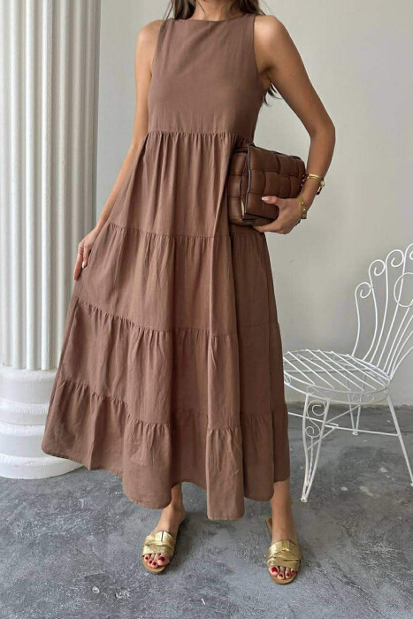 FUSTAN I GJATE PA MENGE NJE NGJYRESH PER FEMRA NE NGJYRE KAFE - 2