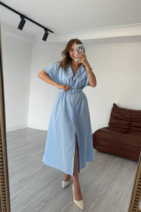 FUSTAN I THJESHTË PËR FEMRA NË NGJYRË BABY BLU - 1