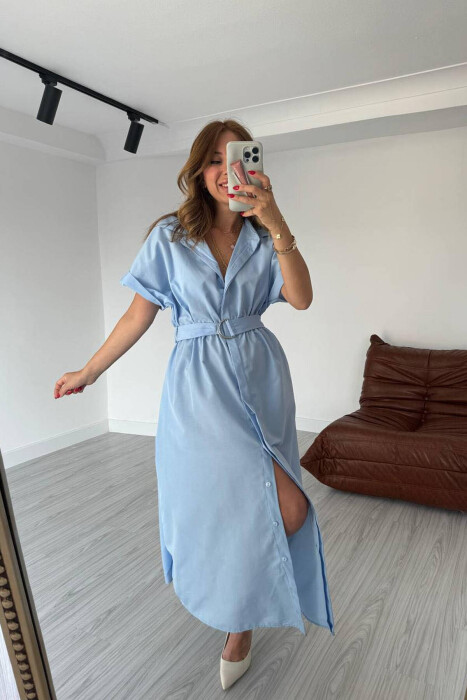 FUSTAN I THJESHTË PËR FEMRA NË NGJYRË BABY BLU - 2