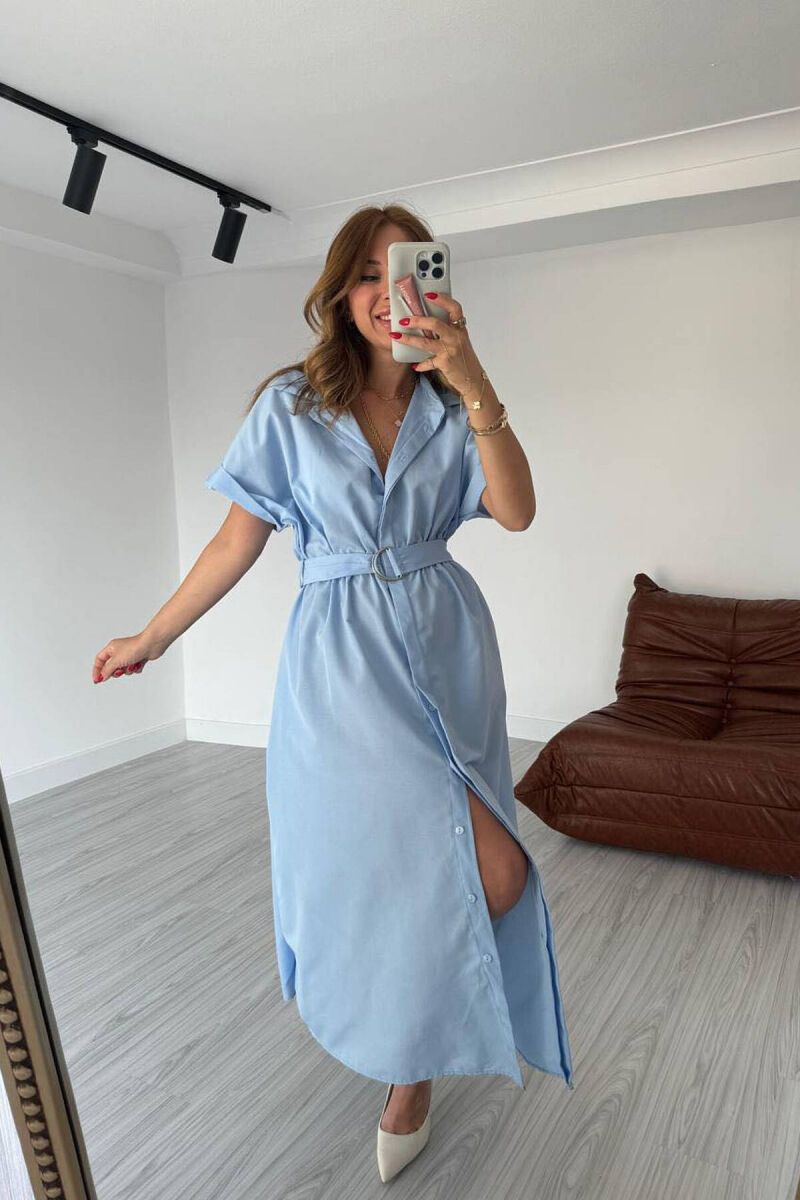 FUSTAN I THJESHTË PËR FEMRA NË NGJYRË BABY BLU - 2