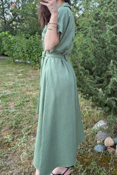 FUSTAN ME DETAJIN E XHEPAVE ME LIDHSE PËR FEMRA NË NGJYRËN JESHILE - 3