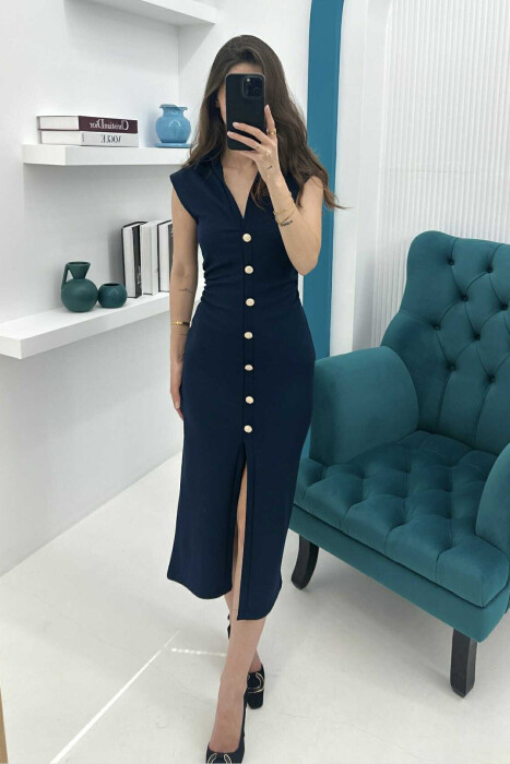 FUSTAN ME JAKË POLO ME KOPSA PËR FEMRA NË NGJYRËN BLU E ERRËT - 5