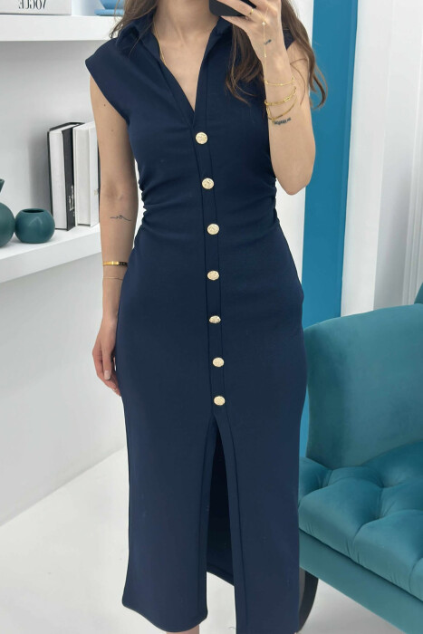 FUSTAN ME JAKË POLO ME KOPSA PËR FEMRA NË NGJYRËN BLU E ERRËT - 7