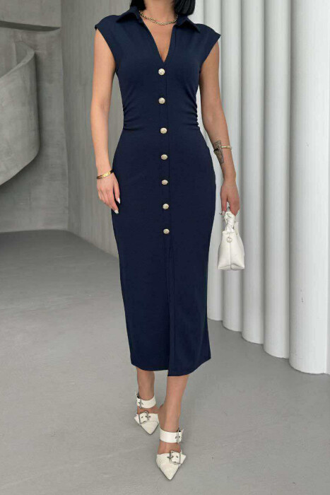 FUSTAN ME JAKË POLO ME KOPSA PËR FEMRA NË NGJYRËN BLU E ERRËT - 2