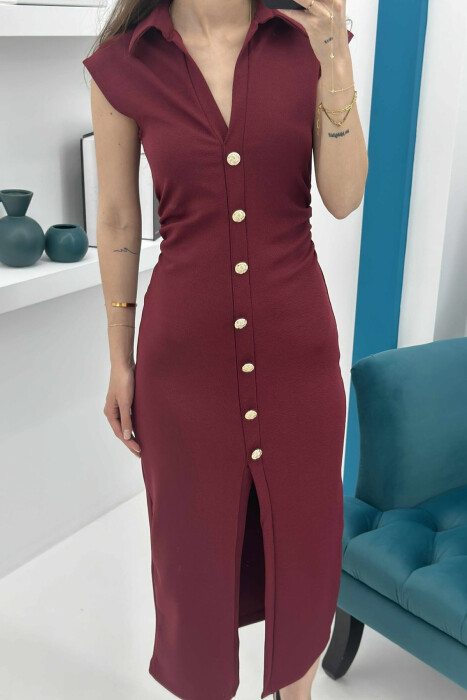 FUSTAN ME JAKË POLO ME KOPSA PËR FEMRA NË NGJYRËN VISHNJË - 7