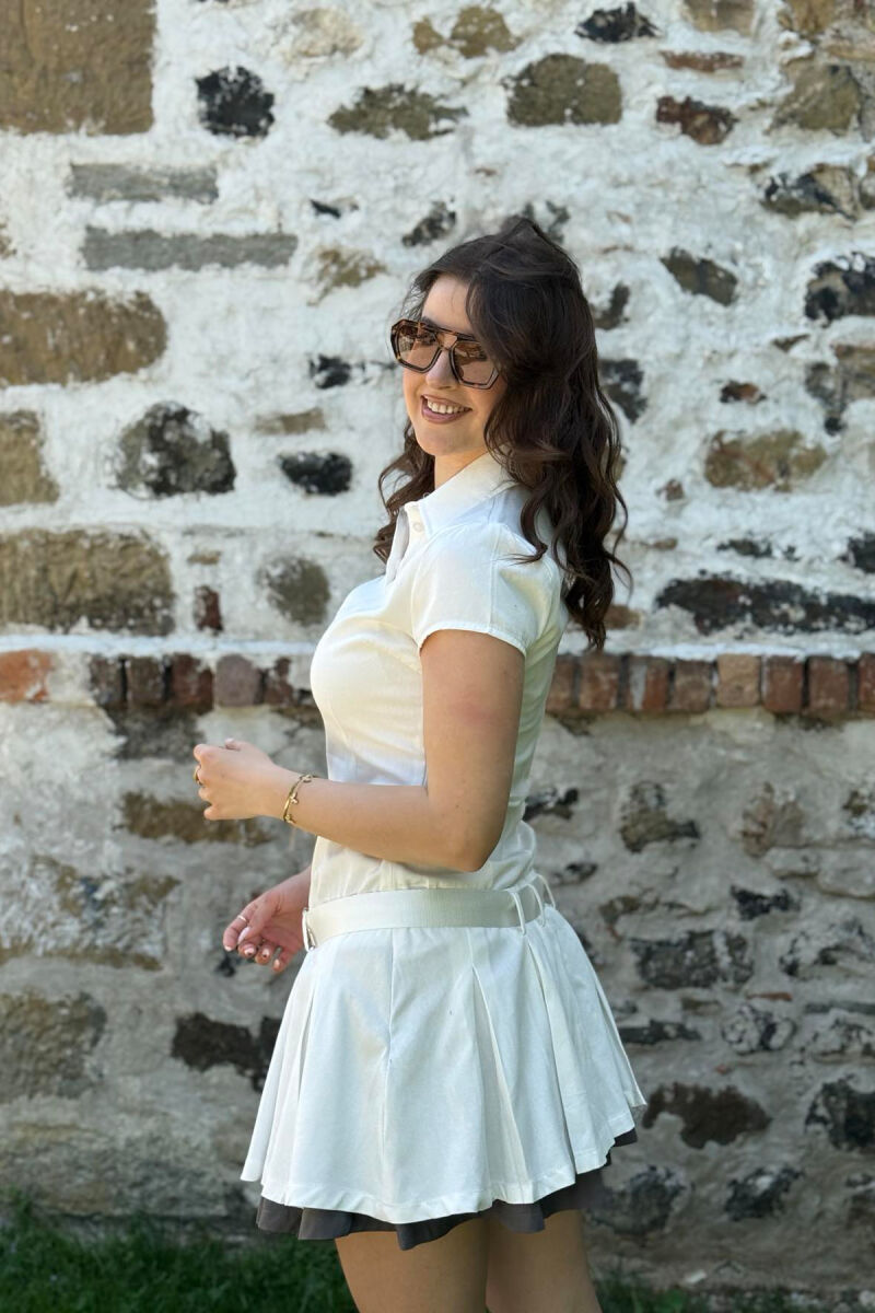 FUSTAN ME JAKË POLO PËR FEMRA NË NGJYRËN E BARDHË - 4